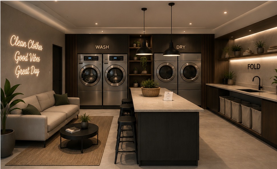 Concept rendering of the residents laundry lounge