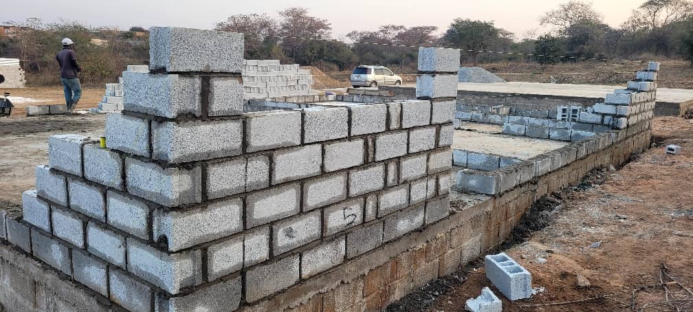 Blockwork construction progress