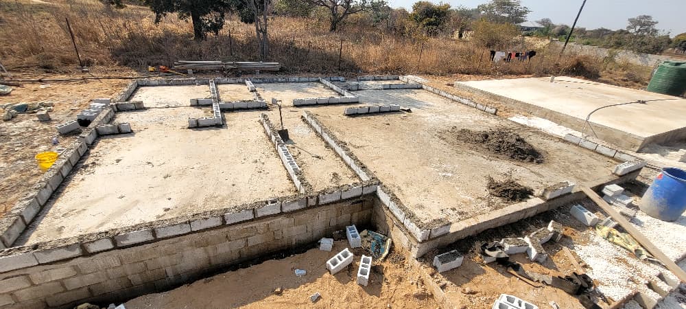 Foundation and slab construction progress